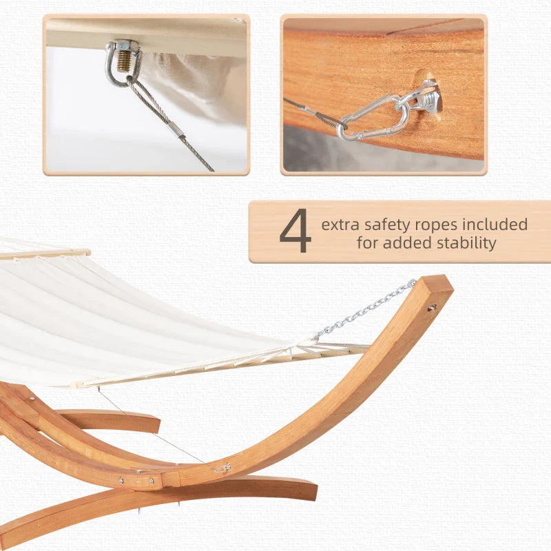 Garden hammock wooden arc stand safety ropes and fixings detail — GetHovr UK