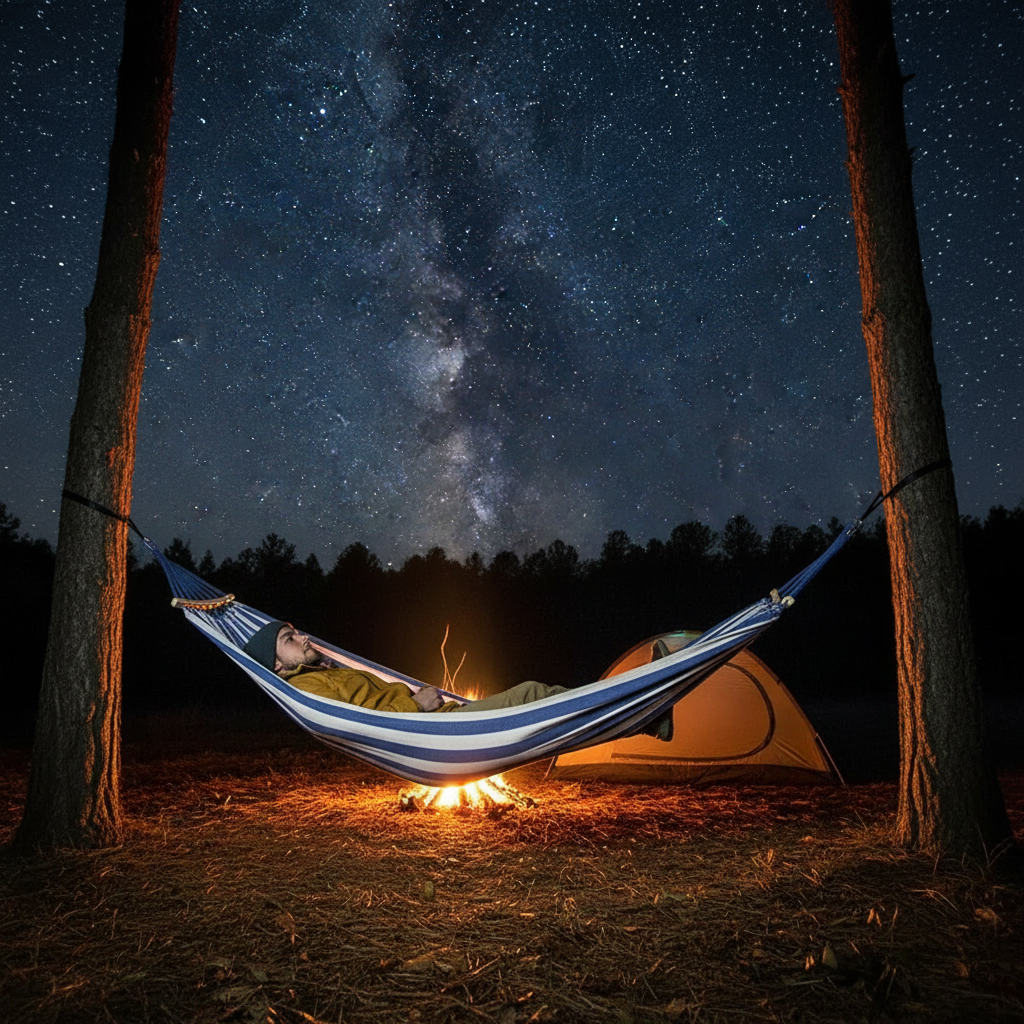 Double Canvas Hammock w/ Curved Poles
