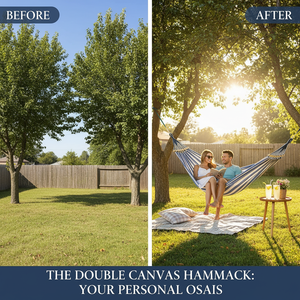 Double Canvas Hammock w/ Curved Poles