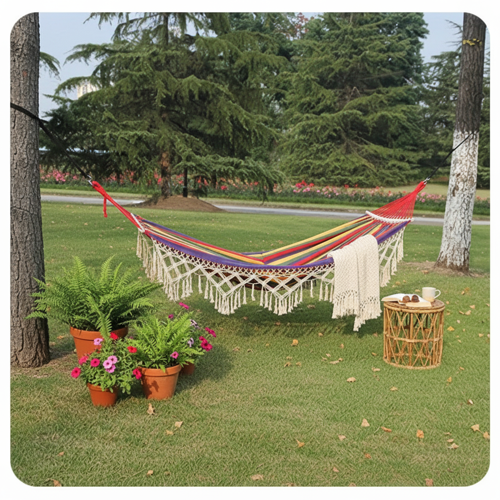 Bohemian Double Hammock with Tassels