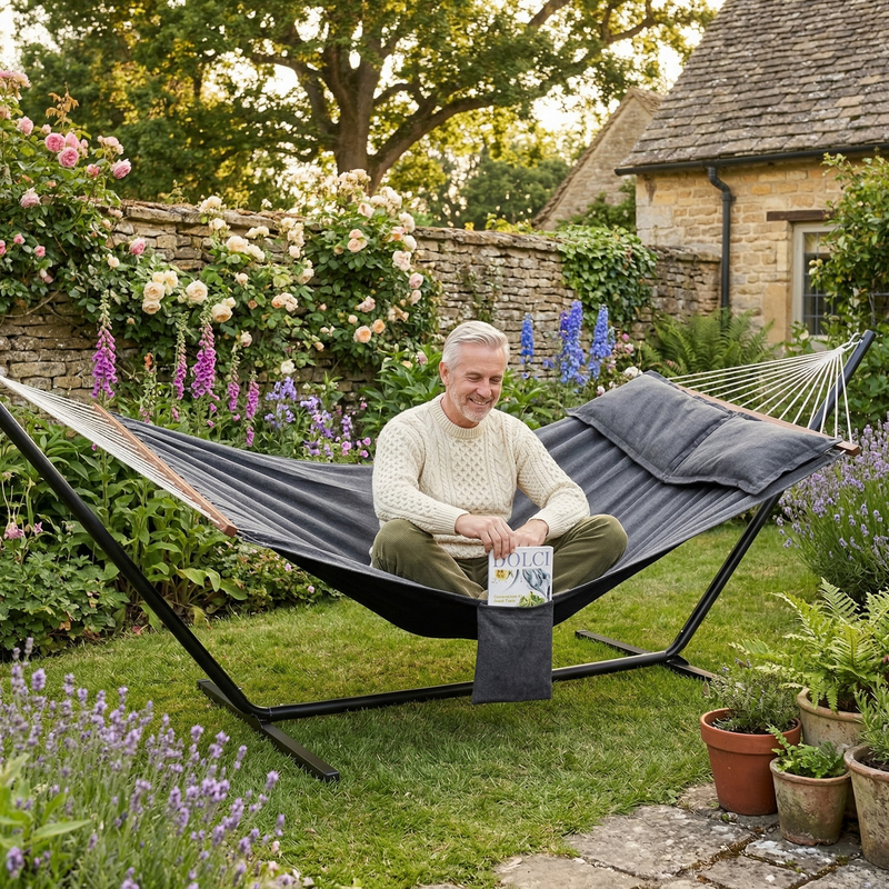 Relaxing in a hammock for wellbeing
